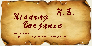 Miodrag Borjanić vizit kartica